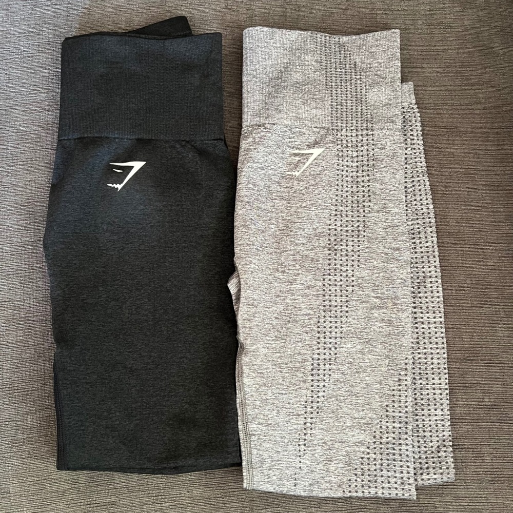 Gymshark Energy Seamless Legging Bundle Charcoal Black Light Grey Marl Small 2pk